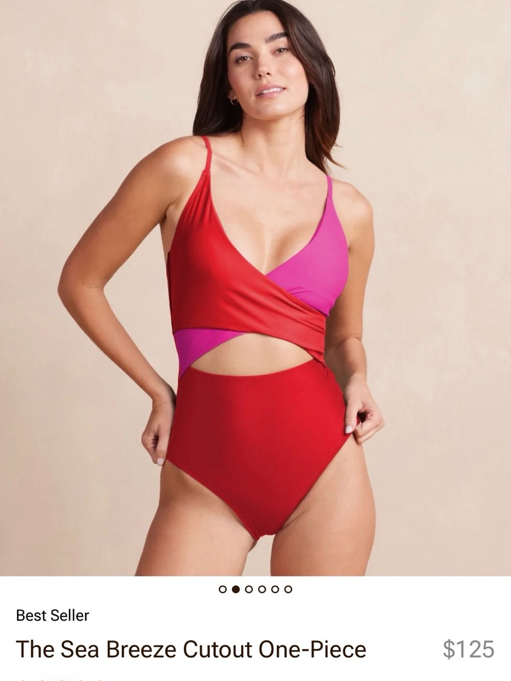 NWOT Summersalt Sea Breeze one piece bathing suit in Hibiscus - Picture 5 of 5